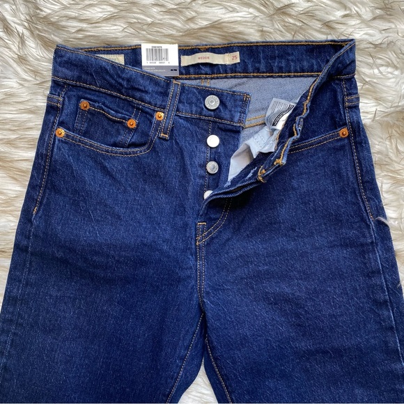 Levi’s Wedgie Icon High Rise Ankle Jeans Tapered Leg Dark Wash Size 25 NWT - Picture 8 of 15